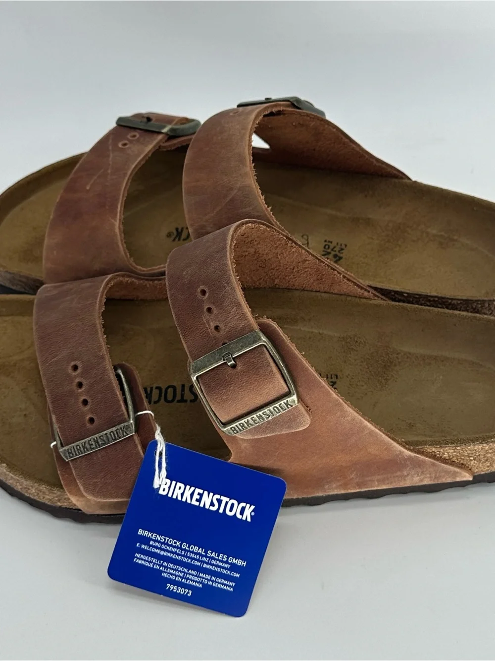 Birkenstock Arizona Cognac Oiled Leather Sandals Men’s 9 Regular Fit EU 42